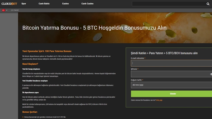 cloudbet bonus seçenekleri