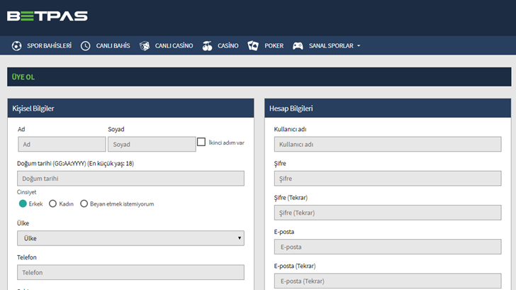 betpas hesap açma
