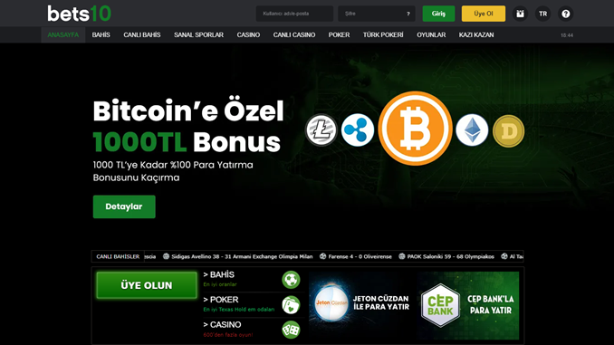 Bets10 Bitcoin ile Bahis Oynama İmkanı