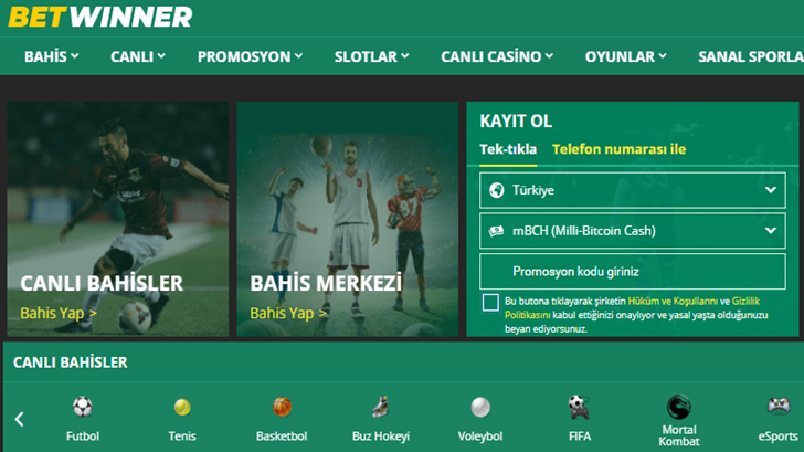 Betwinner Bitcoin ile Bahis 