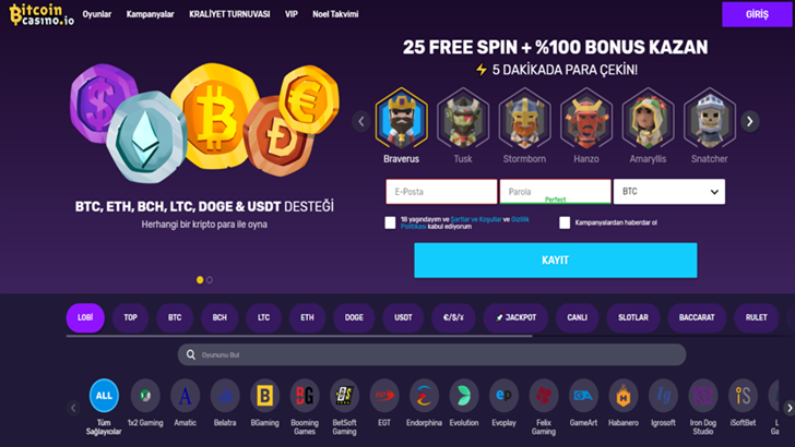 Bitcoincasino.io açılış sayfası